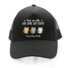 Charger l'image dans la galerie, Jusqu'à 4 chats, Casquette camionneur personnalisée maman de chat, cadeau pour femme, fête des mères, fille qui aime les chats
