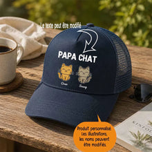 Charger l'image dans la galerie, Jusqu'à 4 chats, Casquette personnalisée papa, maman de chat, cadeau pour homme, femme, de fête des pères, fête des mères
