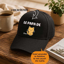 Charger l'image dans la galerie, Jusqu'à 4 chats, Casquette personnalisée papa, maman de chat, cadeau pour homme, femme, de fête des pères, fête des mères , le papa de
