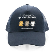 Charger l'image dans la galerie, Jusqu'à 4 chats, Casquette personnalisée papa de chat, cadeau pour homme, fête des pères, garçon qui aime les chats
