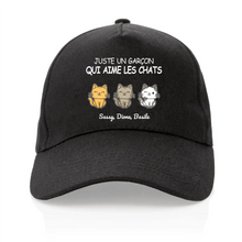 Charger l'image dans la galerie, Jusqu'à 4 chats, Casquette personnalisée papa de chat, cadeau pour homme, fête des pères, garçon qui aime les chats

