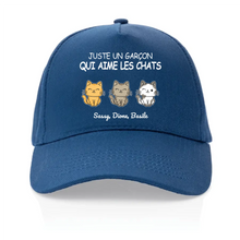 Charger l'image dans la galerie, Jusqu'à 4 chats, Casquette personnalisée papa de chat, cadeau pour homme, fête des pères, garçon qui aime les chats
