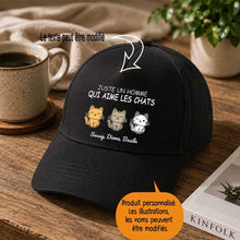 Charger l'image dans la galerie, Jusqu'à 4 chats, Casquette personnalisée papa de chat, cadeau pour homme, fête des pères, garçon qui aime les chats
