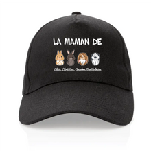 Charger l'image dans la galerie, Jusqu'à 4 lapins, Casquette personnalisée papa, maman de lapin, cadeau pour de fête des pères, fête des mères, la maman de
