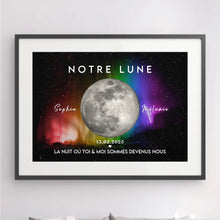 Charger l'image dans la galerie, Phase de lune personnalisés, Métal cadeaux pour LGBTQ couple, Saint-Valentin, La nuit où toi et moi sommes devenus nous
