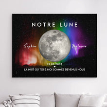 Charger l'image dans la galerie, Phase de lune personnalisés, Métal cadeaux pour LGBTQ couple, Saint-Valentin, La nuit où toi et moi sommes devenus nous
