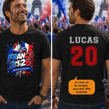 Charger l'image dans la galerie, Français world football cup 2026 T-shirt personnalisés nom et numéro, cadeau pour femme, homme, amateurs de football
