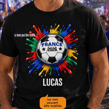 Charger l'image dans la galerie, Football 2026 T-Shirt personnalisés nom et photo, cadeau pour femme, homme, amateurs de football, world football cup
