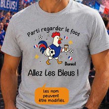 Charger l'image dans la galerie, Football France T-Shirt  personnalisés nom et photo, cadeau pour femme, homme, dog, cat, horse, rabbit, coq
