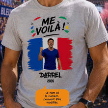 Charger l'image dans la galerie, Football T-Shirt personnalisés nom et photo, cadeau pour femme, homme, amateurs de football, world football cup, Me Voilà
