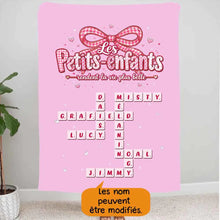 Charger l'image dans la galerie, Mots croisés personnalisés avec prénoms, Plaid cadeau pour mamie, grand-mère, fête des mères, Les petits-enfants rendent la vie plus belle
