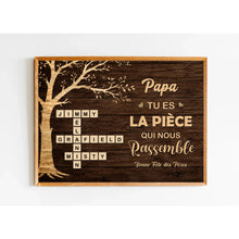 Charger l'image dans la galerie, Métal Mots Croisés Personnalisé avec Prénoms, cadeaux pour papa, de fête des pères, tu es la pièce qui nous rassemble
