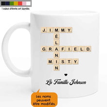Charger l'image dans la galerie, Mug Mots Croisés Personnalisée avec Prénoms et Nom de Famille – Cadeau Famille Personnalisé
