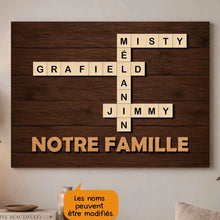 Charger l'image dans la galerie, Impressions sur métal Mots Croisés Personnalisée avec Prénoms et Nom de Famille, Cadeau pour Famille, Notre Famille
