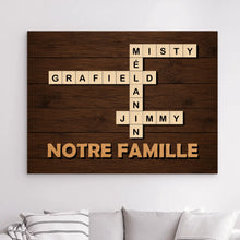 Charger l'image dans la galerie, Impressions sur métal Mots Croisés Personnalisée avec Prénoms et Nom de Famille, Cadeau pour Famille, Notre Famille
