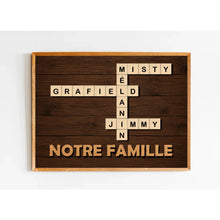 Charger l'image dans la galerie, Impressions sur métal Mots Croisés Personnalisée avec Prénoms et Nom de Famille, Cadeau pour Famille, Notre Famille

