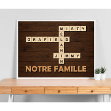 Charger l'image dans la galerie, Impressions sur métal Mots Croisés Personnalisée avec Prénoms et Nom de Famille, Cadeau pour Famille, Notre Famille
