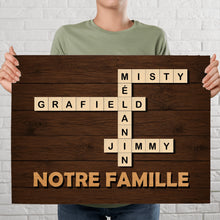 Charger l'image dans la galerie, Impressions sur métal Mots Croisés Personnalisée avec Prénoms et Nom de Famille, Cadeau pour Famille, Notre Famille
