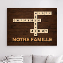Charger l'image dans la galerie, Impressions sur métal Mots Croisés Personnalisée avec Prénoms et Nom de Famille, Cadeau pour Famille, Notre Famille
