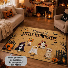 Charger l'image dans la galerie, Tapis Halloween Personnalisé - Attention aux Petits Meownsters – Paillasson Cadeau pour Amoureux des Chats
