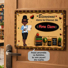 Charger l'image dans la galerie, Plaque de Porte Métallique Personnalisée Enseignant Afro-Américain – Cadeau d'Appréciation pour Professeur
