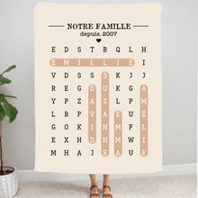 Charger l'image dans la galerie, Mots mêlés Impression sur table personnalisée, TableTop Print cadeau pour Famille, Notre Famille
