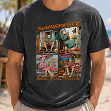 Charger l'image dans la galerie, T-Shirt Summerween Personnalisé Drôle – Vacances d'Été, Plage et Halloween Horrifique
