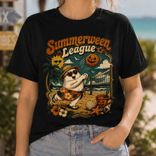 Charger l'image dans la galerie, T-shirt Summerween League Fantôme Personnalisé – Cadeau Halloween Été Drôle, Vacances à la Plage, Volley-Ball
