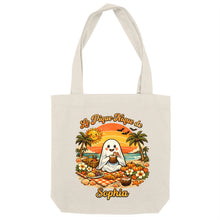 Charger l'image dans la galerie, Sac fourre-tout Summerween Fantôme Pique-Nique au Coucher du Soleil Personnalisé avec Prénom –  Tote Bag Cadeau Homme et Femme
