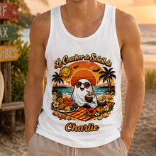 Charger l'image dans la galerie, Débardeur Summerween Le Coucher de Soleil Fantôme Personnalisé avec Prénom – Tanktop Shirt Cadeau Homme, Femme
