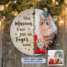 Charger l'image dans la galerie, Boule de Noël céramique photo personnalisé, cadeau de Noël personnalisé ornement pour les amoureux des chats chiens
