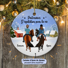 Charger l'image dans la galerie, Fille et Cheval Ornement, Boule de Noël Cheval, Cadeau de Noël pour elle, pour les propriétaires de chevaux en couple
