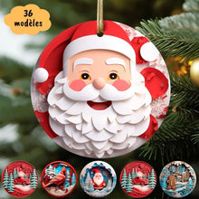 Charger l'image dans la galerie, Boule en céramique de Noël 3D, ornement du Père Noël, Décoration de l'arbre de Noël

