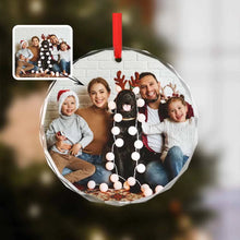 Charger l'image dans la galerie, Ornement en Verre Personnalisé avec Photo de Famille et d’Animaux – Cadeau de Noël Unique
