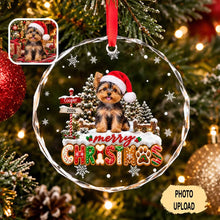 Charger l'image dans la galerie, Ornement en Verre Personnalisé avec Photo d’Animal Merry Christmas – Cadeau pour Amoureux des Animaux
