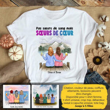 Charger l&#39;image dans la galerie, Jusqu&#39;à 5 filles, t shirt personnalisé meilleure amie, t-shirt femme meilleures amies, sœurs de cœur
