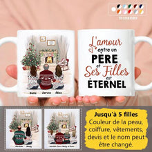 Charger l&#39;image dans la galerie, Jusqu&#39;à 5 filles, Tasse personnalisée pour papa, Cadeaux pour les filles, Tasse père-filles
