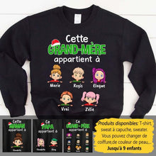 Charger l&#39;image dans la galerie, Jusqu&#39;à 9 enfants, T shirt personnalisé Cette Grand-mère appartient à, Cadeaux de Noël pour grand-père, grand-mère
