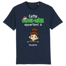 Charger l&#39;image dans la galerie, Jusqu&#39;à 9 enfants, T shirt personnalisé Cette Grand-mère appartient à, Cadeaux de Noël pour grand-père, grand-mère
