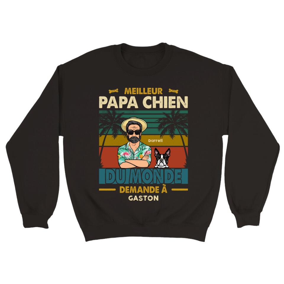 Jusqu'à 4 chiens, Sweat personnalisé chien, Pull papa chien, Cadeaux pour la fête des pères