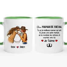 Charger l&#39;image dans la galerie, Mug cheval, tasse personnalisée de cheval, mug cheval personnalisable, maman de cheval
