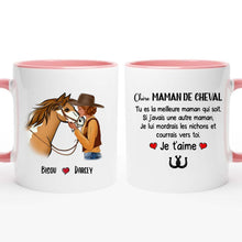 Charger l&#39;image dans la galerie, Mug cheval, tasse personnalisée de cheval, mug cheval personnalisable, maman de cheval
