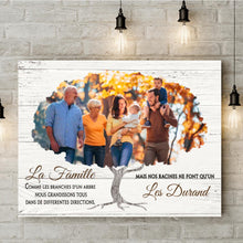 Charger l&#39;image dans la galerie, Toile photo personnalisée, Jusqu&#39;à 5 photos, Cadeau pour la famille, La famille comme les branches d’un arbre
