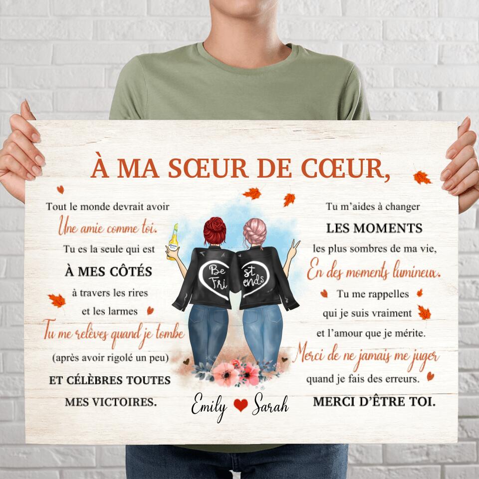 Cadeau personnalisé pour meilleur ami | Idées d'impression d'amitié | Fête de Galantine | Cadeau d'anniversaire pour meilleure amie | Cadeau d' anniversaire pour elle - France