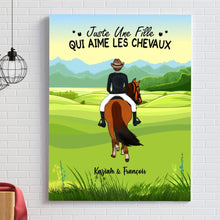 Charger l&#39;image dans la galerie, Jusqu&#39;à 3 chevaux, Toile personnalisée, Cadeau pour les amoureux des chevaux, La vie est meilleure avec les chevaux
