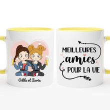 Charger l&#39;image dans la galerie, Mug personnalisé meilleure amie, noms et arts personnalisés, meilleures amies pour la vie
