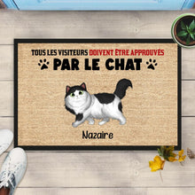 Charger l&#39;image dans la galerie, Jusqu&#39;à 9 chats, paillasson personnalisé chat, Tous les visiteurs doivent être approuvés par les chats
