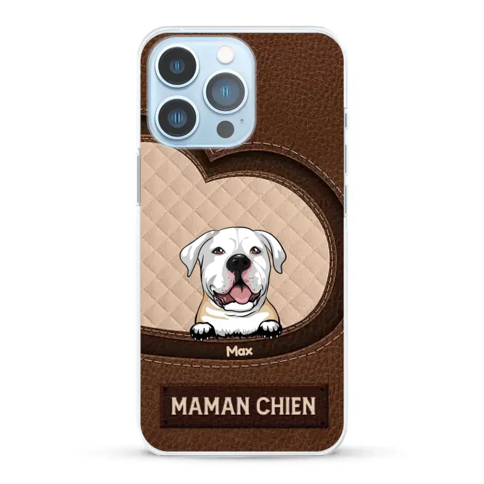 Jusqu'à 4 chiens, Coque de téléphone personnalisés, Cadeau pour les amoureux des chiens, Maman Chien