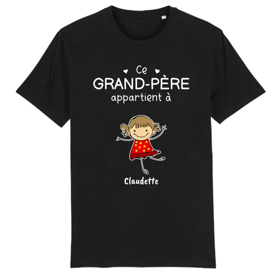 Jusqu'à 20 enfants, T-shirt personnalisé grand-père grand-mère, ce grand-père appartient à, fête des pères