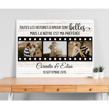 Charger l&#39;image dans la galerie, Poster photo personnalisée, Cadeau pour couple, Toutes les histoires d’amour sont belles mais la nôtre est ma préférée
